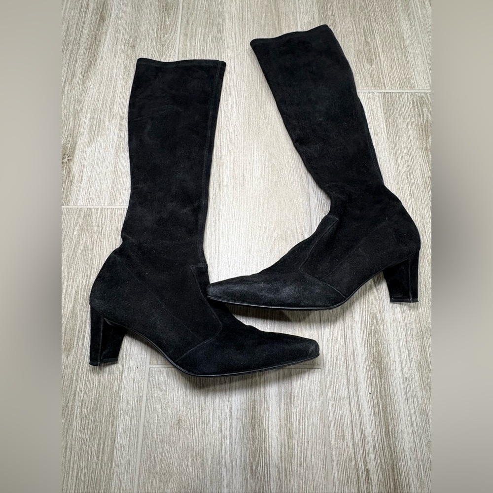 Black Stuart Weitzman suede high boots